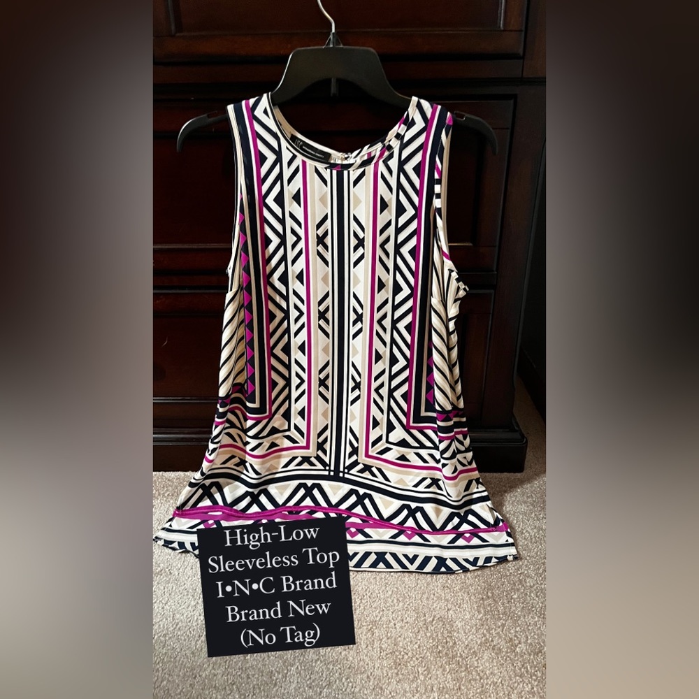 Sleeveless Blouse - Geometric - Women [Size 6, Medium, EU: 38]